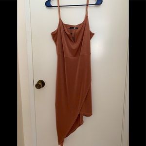 Rose Lois asymmetric midi dress Boohoo plus